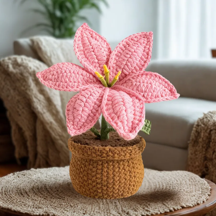 Pink Crochet potted lily plant