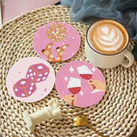 Pink Coaster Diamond Painting Set – 8 Pieces photo 3