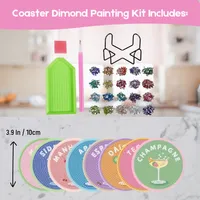 Cocktail Coaster Diamond Painting Set – 8 Pieces photo 4