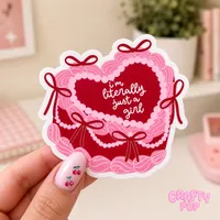 I'm Literally Just a Girl - Sticker de Pastel con Corazón - 1 sticker photo 1