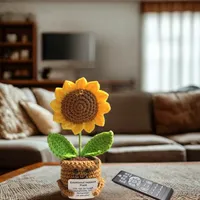 Crochet potted sunflower - Emotional support plant photo 2