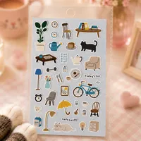 Home, Cats & Simple Joys Collection - Colección Hogar, Gatos y Alegrías Simples - Hoja de stickers — Vida Acogedora con Gatos photo 1