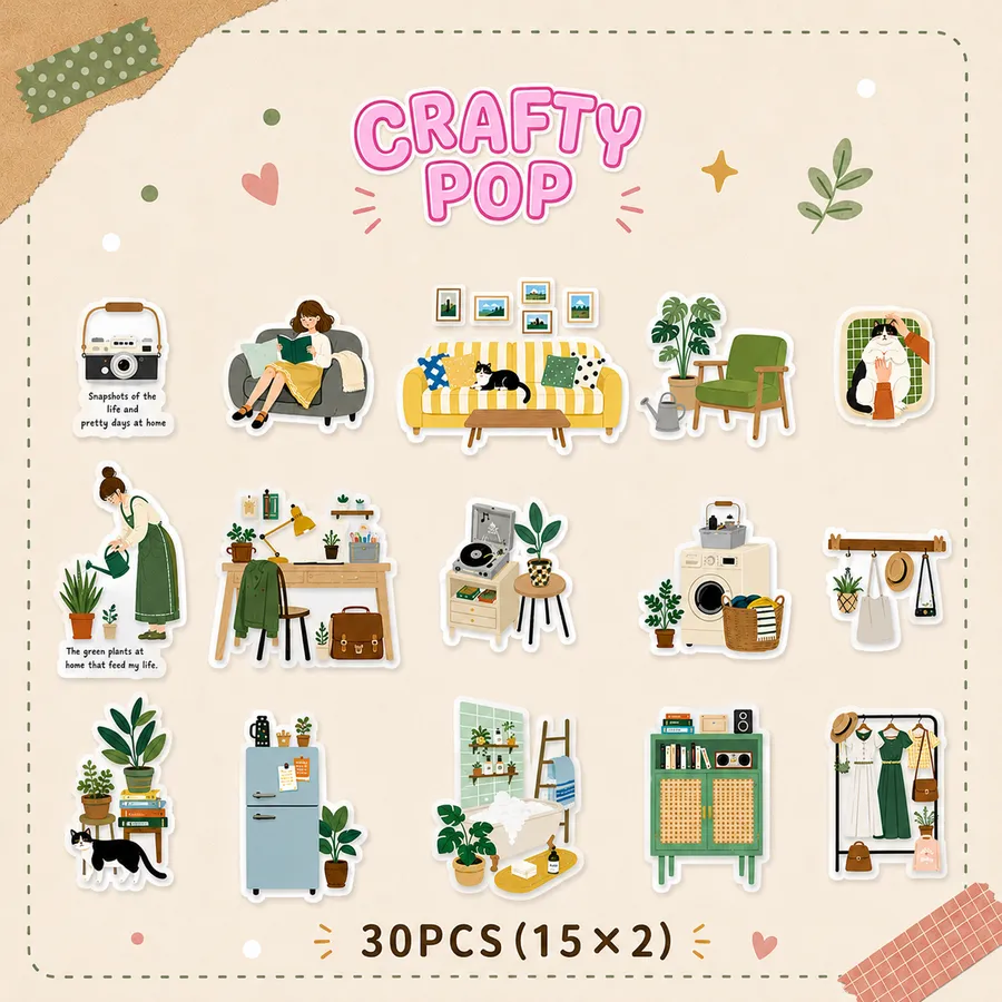 Home Sweet Home • Cozy Corners - Hogar Dulce Hogar - 30 stickers